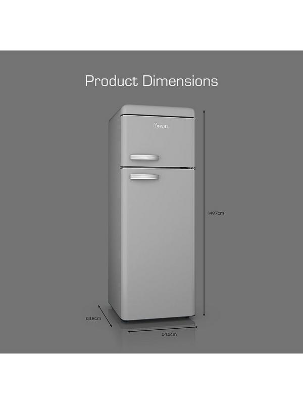 Swan SR11010GRNE Retro Grey Top Mounted Fridge Freezer 208L - Image 6